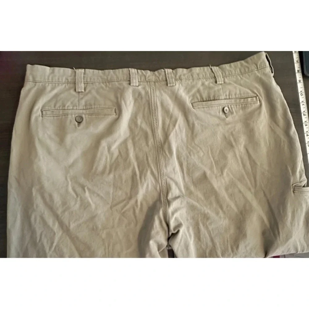 Duluth Flex Ballroom Khaki Pants 44x34 Relaxed Fit Workwear Stretch Tan 46x33